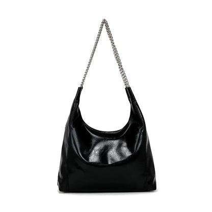 Ladies PU Leather Tote Bag Large Capacity Chain Shoulder Bag Fashion Commuter Women's Bags Underarm Shoulder Bag