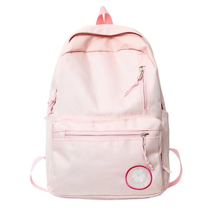 Ladies Pink Book Bag Women Cute Nylon Student Backpack Trendy Cool Female College Laptop Backpack Fashion Kawaii Girl School Bag