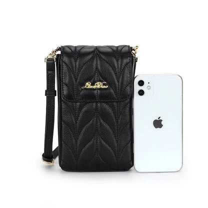 Ladies Small Quilted Genuine Leather Shoulder for Women Cell Phone Purse Sheepskin Crossbody Messenger Bags Sac a Main