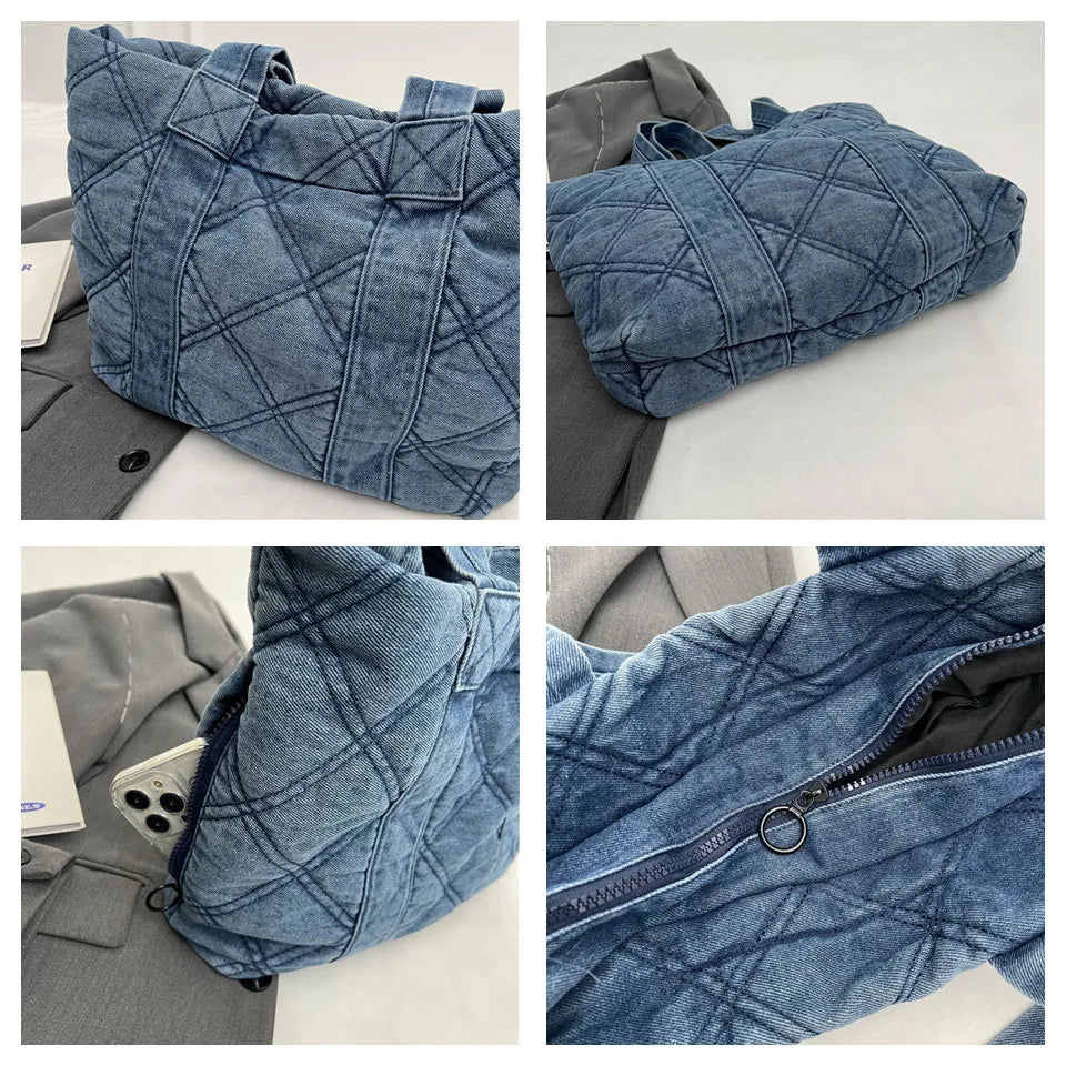 Ladies Versatile Canvas Shoulder Bags Women Large-Capacity Leisure Simplicity Handbags Female Retro Fashion Shopping Travel Bags