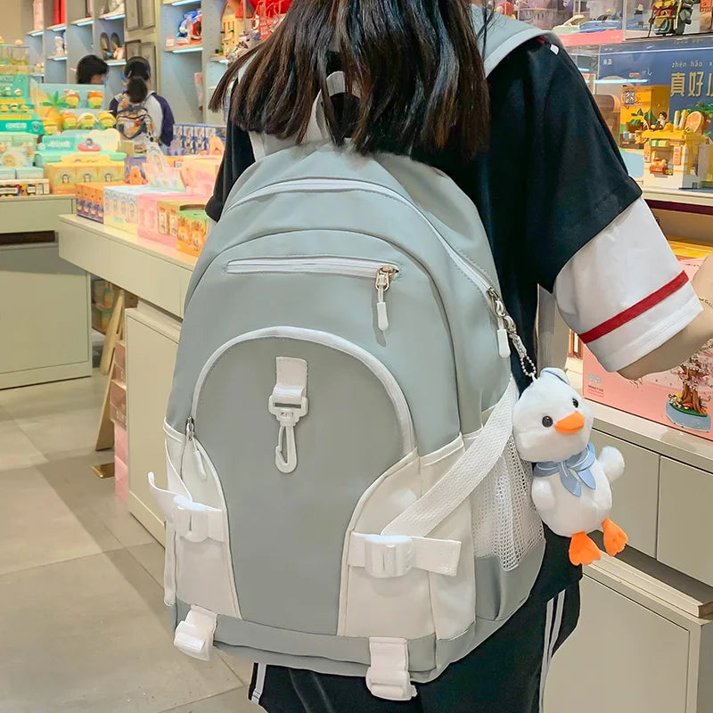 Ladies Waterproof Cute Laptop College Backpack Female Kawaii Trendy Book Bag Women Travel Nylon Backpack Fashion Girl School Bag
