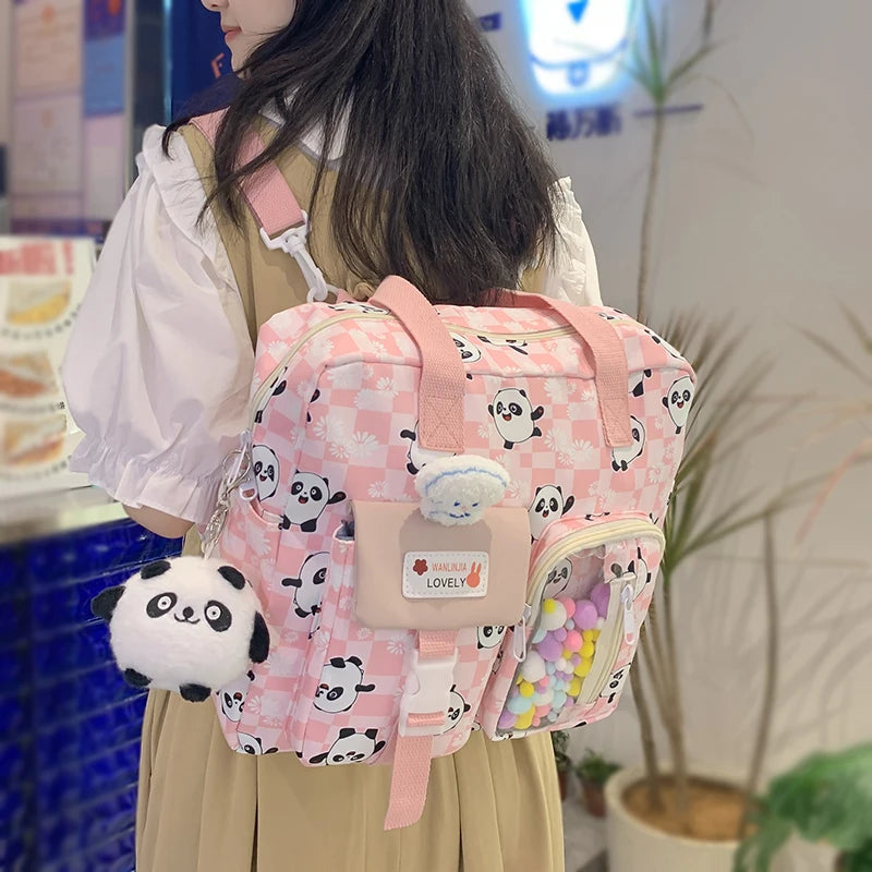 Ladies Waterproof Kawaii Cartoon College Backpack Trendy Women Small School Bag Girl Travel Cute Book Backpack Female Laptop Bag