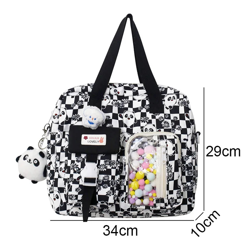 Ladies Waterproof Kawaii Cartoon College Backpack - Thumbnail 5
