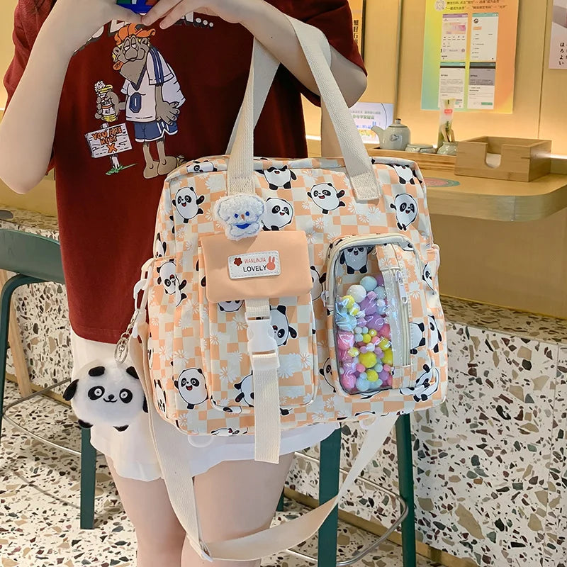 Ladies Waterproof Kawaii Cartoon College Backpack - Thumbnail 2
