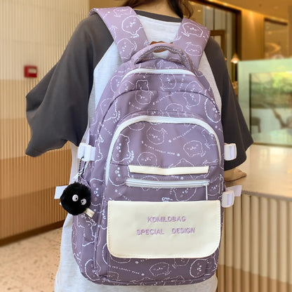 Ladies Waterproof Laptop BookBag Girl Printing Trendy Cute College Backpack Fashion Female Travel School Bags Women Kawaii Nylon