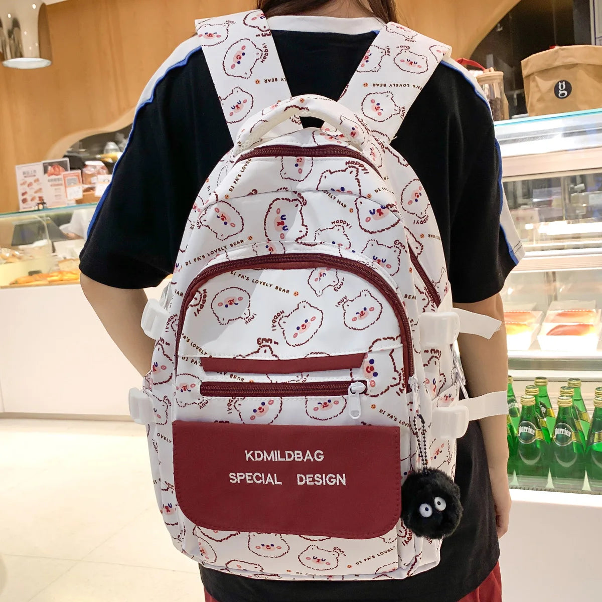 Ladies Waterproof Laptop BookBag Girl Printing Trendy Cute College Backpack Fashion Female Travel School Bags Women Kawaii Nylon