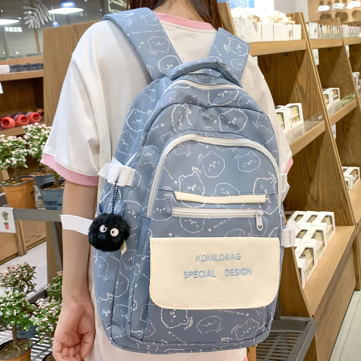 Ladies Waterproof Laptop BookBag Girl Printing Trendy Cute College Backpack Fashion Female Travel School Bags Women Kawaii Nylon