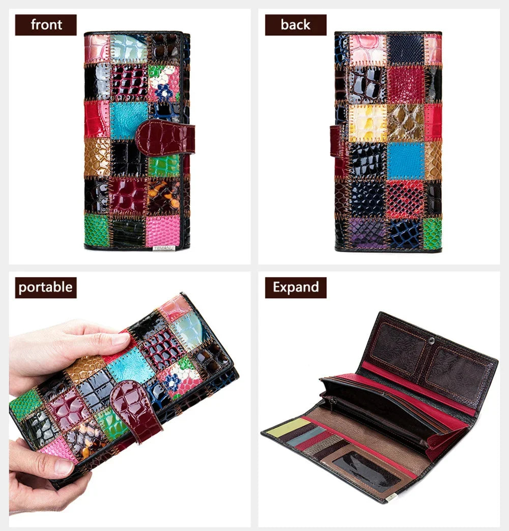 Ladies hand women short wallets evening clutches women's clip mobile phone bag leather wallet patchwork female purse