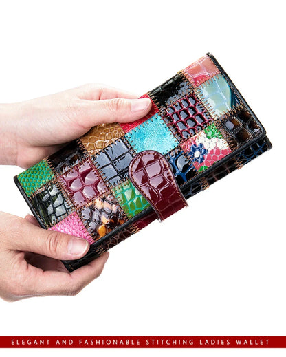 Ladies hand women short wallets evening clutches women's clip mobile phone bag leather wallet patchwork female purse