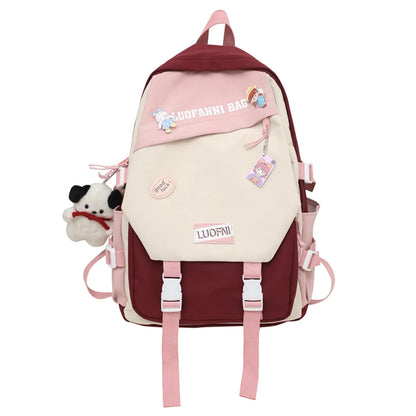 Lady Badge Kawaii Women Waterproof Laptop Book SchoolBag Girl Nylon Student Backpack Fashion Female Travel College Backpack Cute
