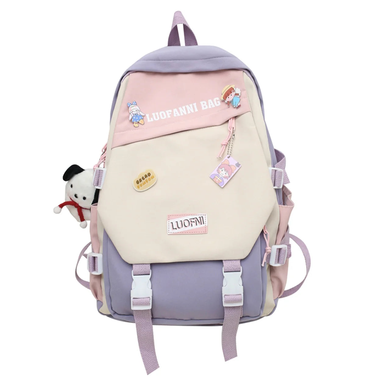 Lady Badge Kawaii Women Waterproof Laptop Book SchoolBag Girl Nylon Student Backpack Fashion Female Travel College Backpack Cute