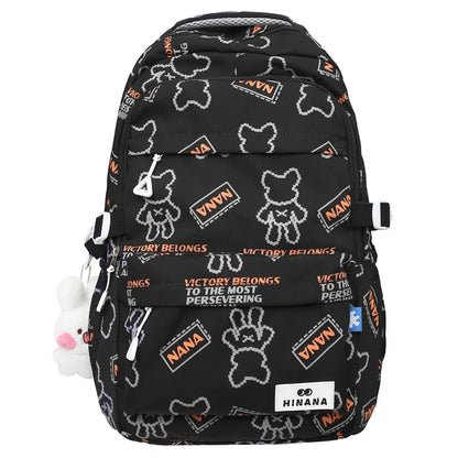 Lady Cute Cow Print Nylon Laptop College Backpack Girl Waterproof Kawaii Cartoon Book Bag Women Travel SchoolBag Student Fashion