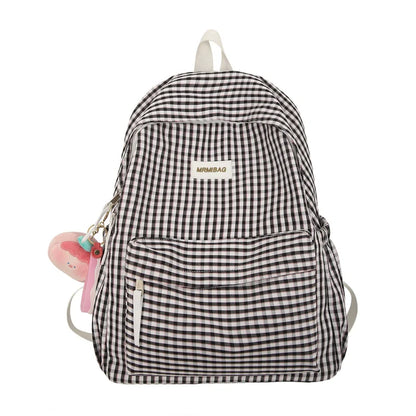 Lady Cute Laptop Plaid Fashion Teen Female Travel Book Bag Student Trendy Women Lattice College Backpack Girl Leisure School Bag