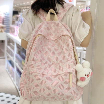 Lady Cute Pink Laptop Female Travel Trendy Student Book Bag New Girl Kawaii Nylon School Bag Fashion Women College Backpack Teen