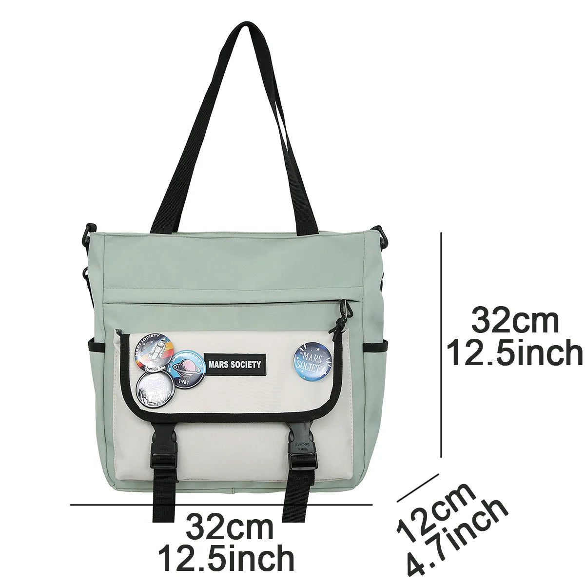 Lady Design Shoulder Bag Messenger Travel Women Fashion Men High School Girls Crossbody Bag Boy Badge High Capacity Handbag Teen