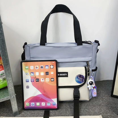 Lady Design Shoulder Bag Messenger Travel Women Fashion Men High School Girls Crossbody Bag Boy Badge High Capacity Handbag Teen