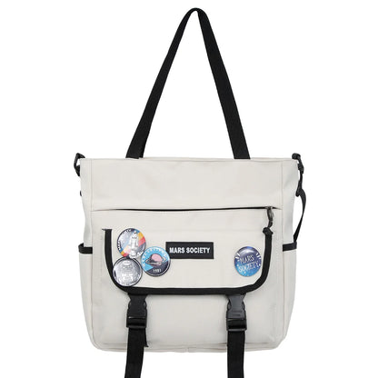 Lady Design Shoulder Bag Messenger Travel Women Fashion Men High School Girls Crossbody Bag Boy Badge High Capacity Handbag Teen