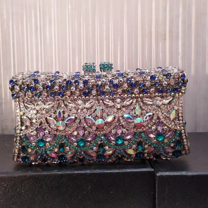 Lady Diamond Clutch Purses Female Stones Handbags Luxury Gold Crystal Rhinestone Evening Clutches Purse Women Wedding Party Bag