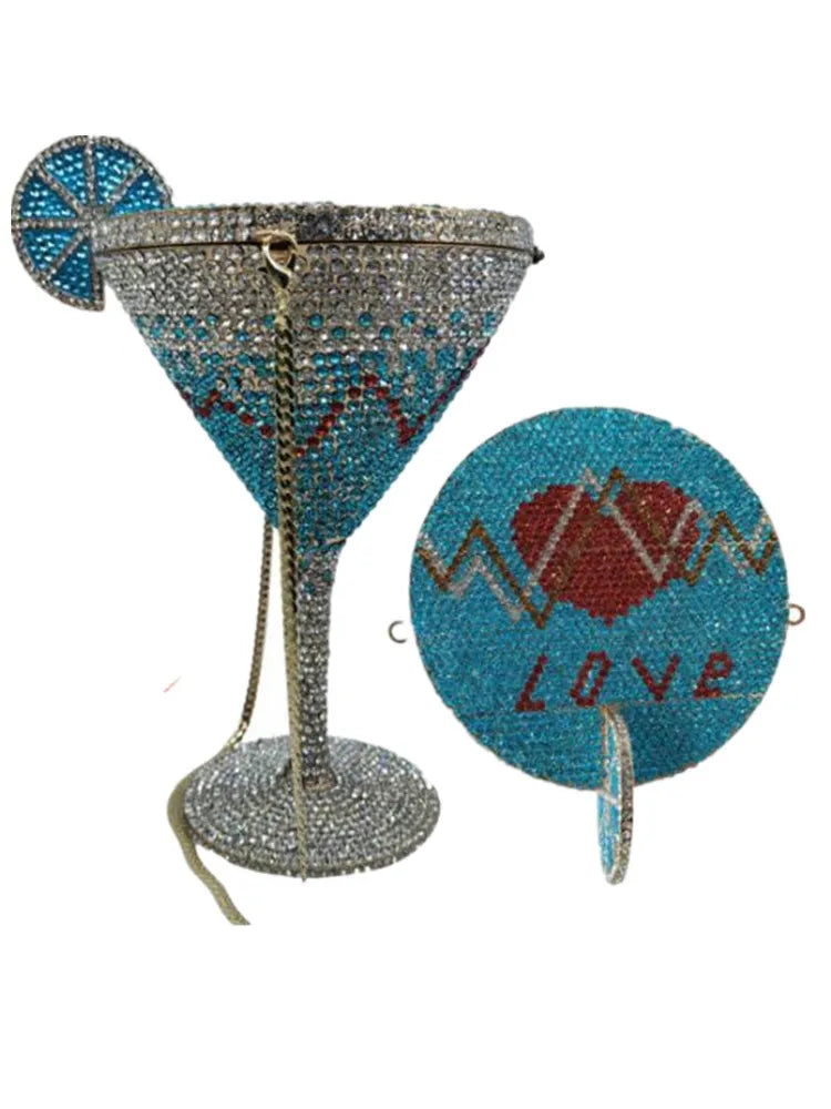 Lady Goblet Shaped Crystals Evening Clutch Purse Bags Women 2024 Diamonds Metal Purses And Handbags Wedding Party Day Clutches