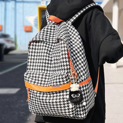 Lady High Capacity Nylon Plaid College Backpack Women Lattice SchoolBag Girl Travel Book Laptop Backpack Fashion Female Cute Bag