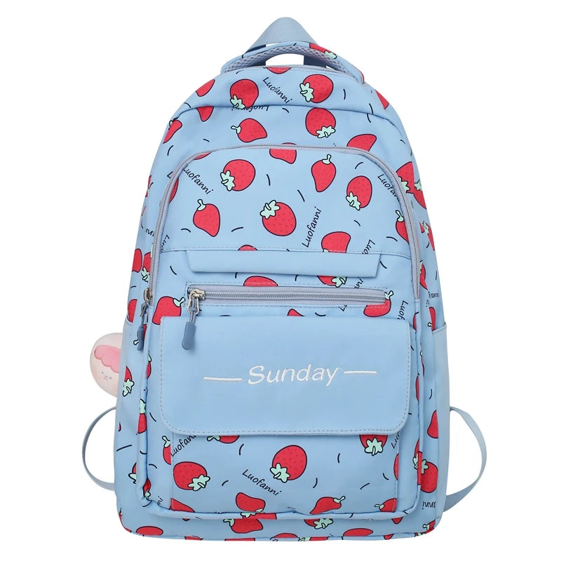 Lady Kawaii Printing Fashion Girl Waterproof Book Bags Women Travel School Bag Female Cute Nylon Laptop College Backpack Student