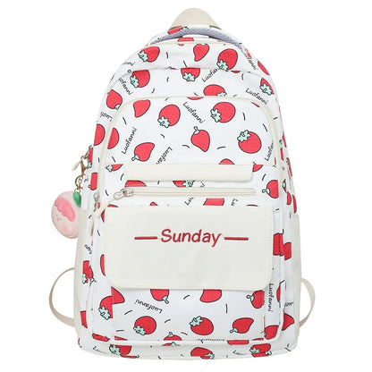 Lady Kawaii Printing Fashion Girl Waterproof Book Bags Women Travel School Bag Female Cute Nylon Laptop College Backpack Student