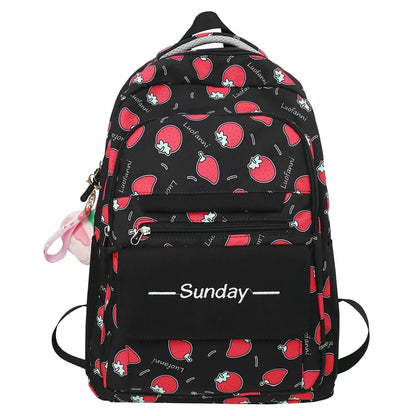 Lady Kawaii Printing Fashion Girl Waterproof Book Bags Women Travel School Bag Female Cute Nylon Laptop College Backpack Student