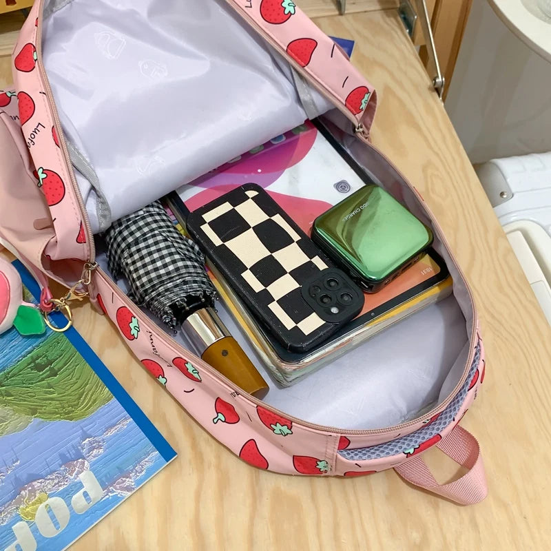 Lady Kawaii Printing Fashion Girl Waterproof Book Bags Women Travel School Bag Female Cute Nylon Laptop College Backpack Student