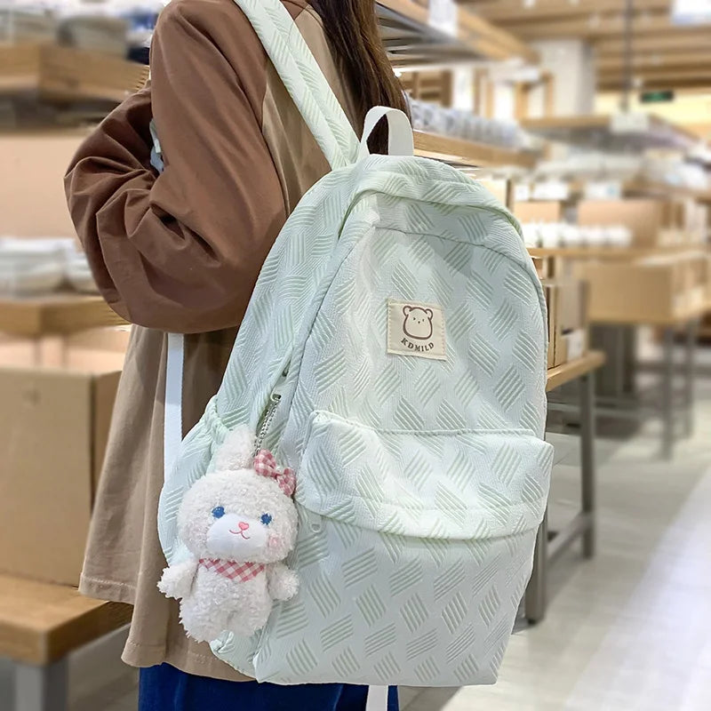Lady Kawaii Printing Waterproof College Backpack Fashion Women School Bag Girl Travel Cute Book Backpack Female Laptop Nylon Bag