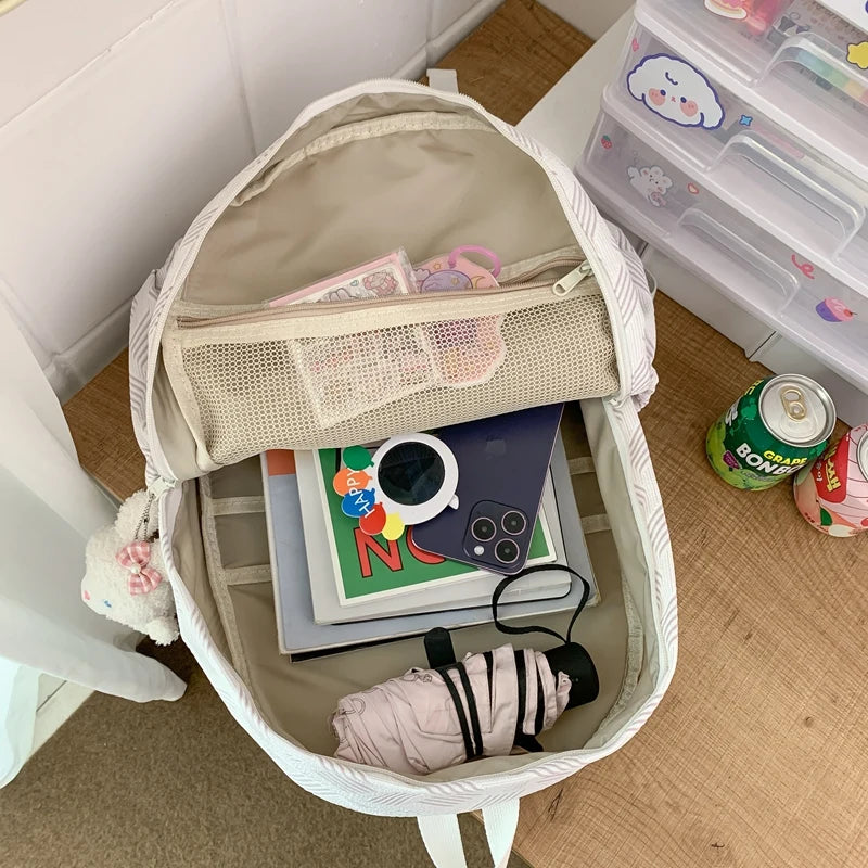 Lady Kawaii Printing Waterproof College Backpack Fashion Women School Bag Girl Travel Cute Book Backpack Female Laptop Nylon Bag