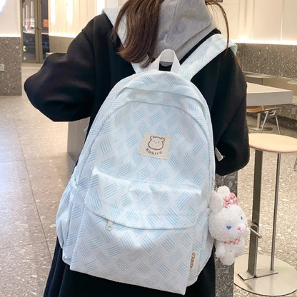 Lady Kawaii Printing Waterproof College Backpack Fashion Women School Bag Girl Travel Cute Book Backpack Female Laptop Nylon Bag