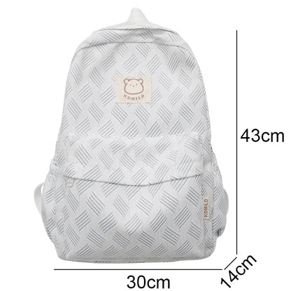 Lady Kawaii Printing Waterproof College Backpack Fashion Women School Bag Girl Travel Cute Book Backpack Female Laptop Nylon Bag