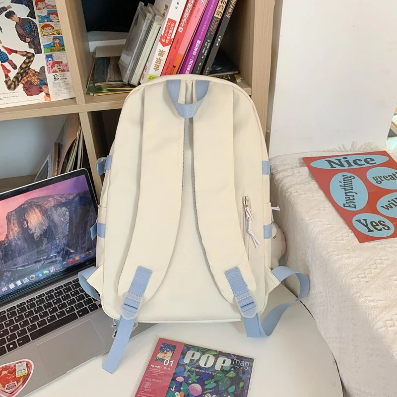 Lady Laptop Waterproof Women Embroidery Kawaii Backpack Girl College Travel School Bag Cute Harajuku Fashion Female Book Bag New