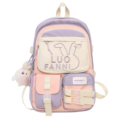 Lady Laptop Waterproof Women Embroidery Kawaii Backpack Girl College Travel School Bag Cute Harajuku Fashion Female Book Bag New