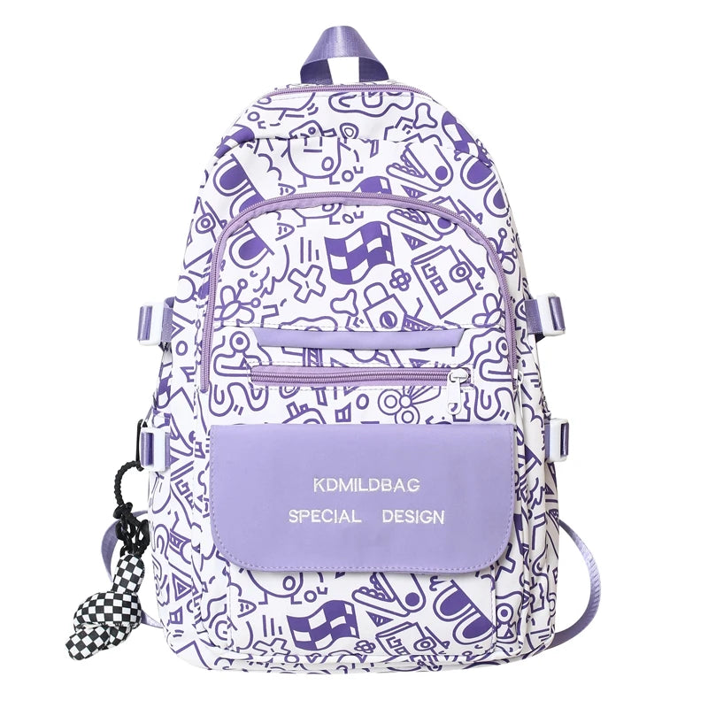 Lady Male Graffiti Travel Bag Men Women Cartoon School Backpack Trendy Girl Boy Laptop College Backpack Fashion Female Book Bags
