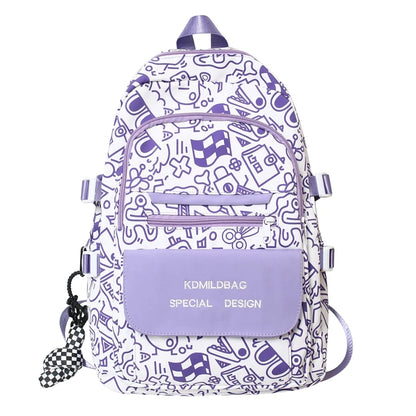 Lady Male Graffiti Travel Bag Men Women Cartoon School Backpack Trendy Girl Boy Laptop College Backpack Fashion Female Book Bags