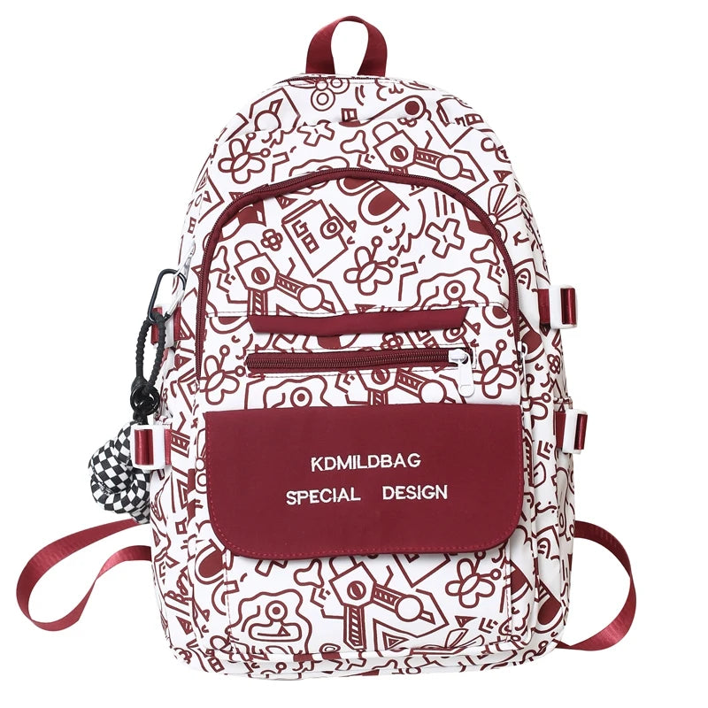 Lady Male Graffiti Travel Bag Men Women Cartoon School Backpack Trendy Girl Boy Laptop College Backpack Fashion Female Book Bags