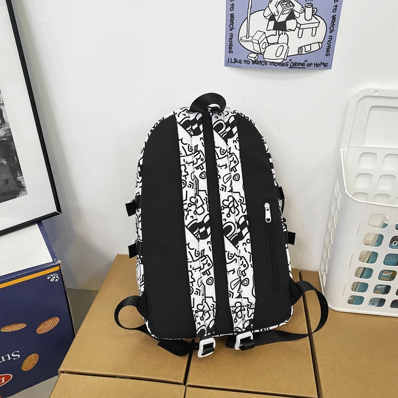 Lady Male Graffiti Travel Bag Men Women Cartoon School Backpack Trendy Girl Boy Laptop College Backpack Fashion Female Book Bags
