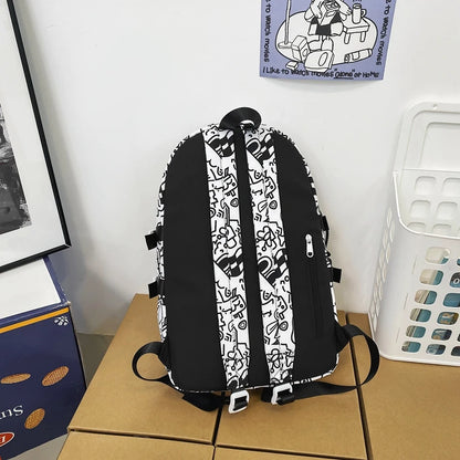 Lady Male Graffiti Travel Bag Men Women Cartoon School Backpack Trendy Girl Boy Laptop College Backpack Fashion Female Book Bags