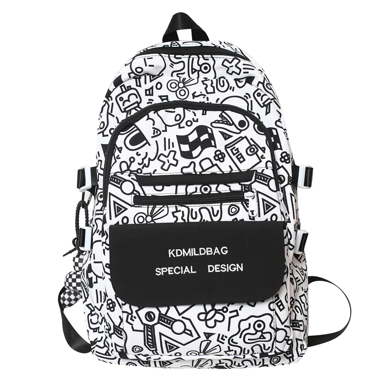 Lady Male Graffiti Travel Bag Men Women Cartoon School Backpack Trendy Girl Boy Laptop College Backpack Fashion Female Book Bags