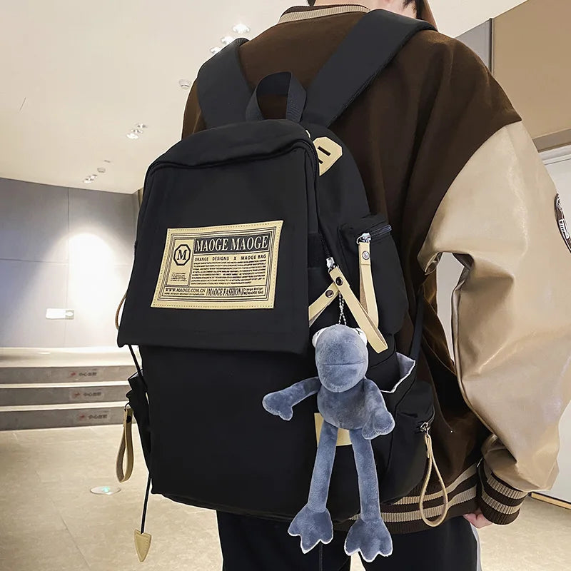 Lady Male Red Nylon School Bag Cool Boy Girl Waterproof Travel Book Bag Men Women Female Leisure Laptop College Backpack Fashion
