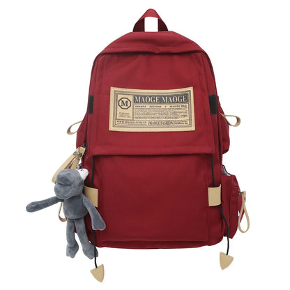 Lady Male Red Nylon School Bag Cool Boy Girl Waterproof Travel Book Bag Men Women Female Leisure Laptop College Backpack Fashion