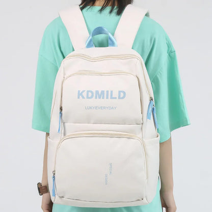 Lady Male White Book Bag Cool Trendy Laptop College Backpack Fashion Boy Girl School Bag Men Women Travel Student Backpack Nylon