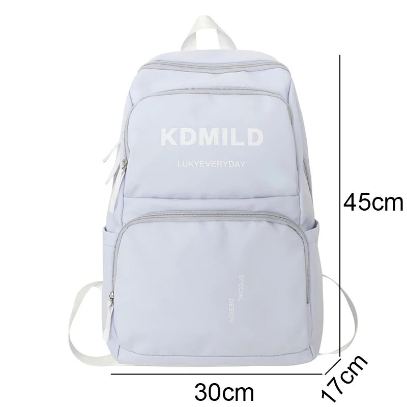 Lady Male White Book Bag Cool Trendy Laptop College Backpack Fashion Boy Girl School Bag Men Women Travel Student Backpack Nylon