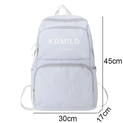 Lady Male White Book Bag Cool Trendy Laptop College Backpack Fashion Boy Girl School Bag Men Women Travel Student Backpack Nylon