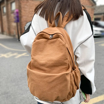 Lady Men Retro Canvas Fashion Brown Women Book Bag New Girl Boy Laptop Vintage College Backpack Female Travel Leisure School Bag