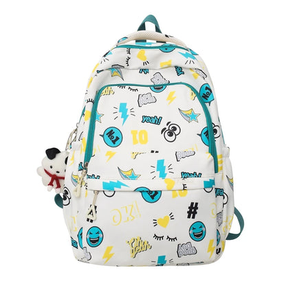 Lady Nylon New Cartoon Printing Girl Kawaii Travel Book Bag Women Cute Laptop School Bag Fashion College Backpack Female Student