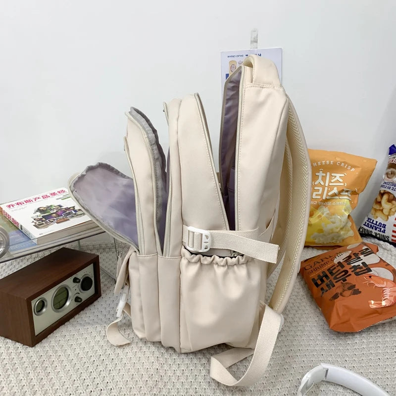 Lady Nylon Waterproof College Backpack Women Cute Badge School Bag New Female Travel Bag Girl Book Nylon Laptop Backpack Fashion