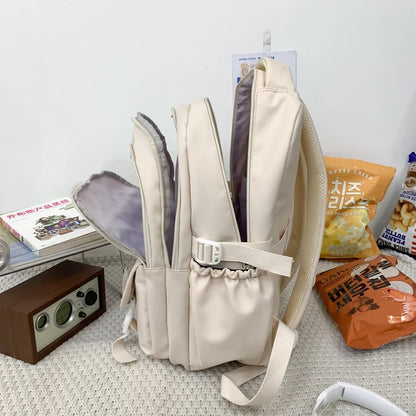Lady Nylon Waterproof College Backpack Women Cute Badge School Bag New Female Travel Bag Girl Book Nylon Laptop Backpack Fashion