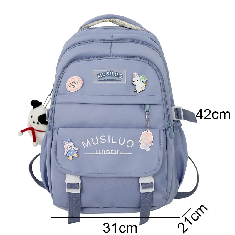 Lady Nylon Waterproof College Backpack Women Cute Badge School Bag New Female Travel Bag Girl Book Nylon Laptop Backpack Fashion